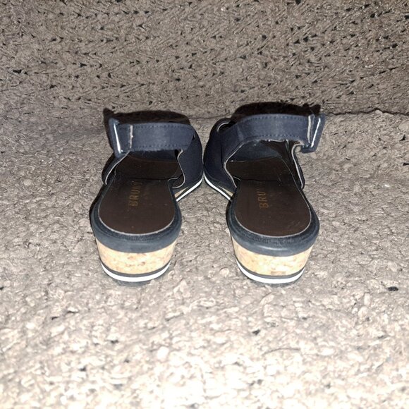 BRUNATE-Bungalow-Fabric Slingback Cork Wedge-Peep Toe-Sz 38.5-Near Mint - Picture 6 of 8